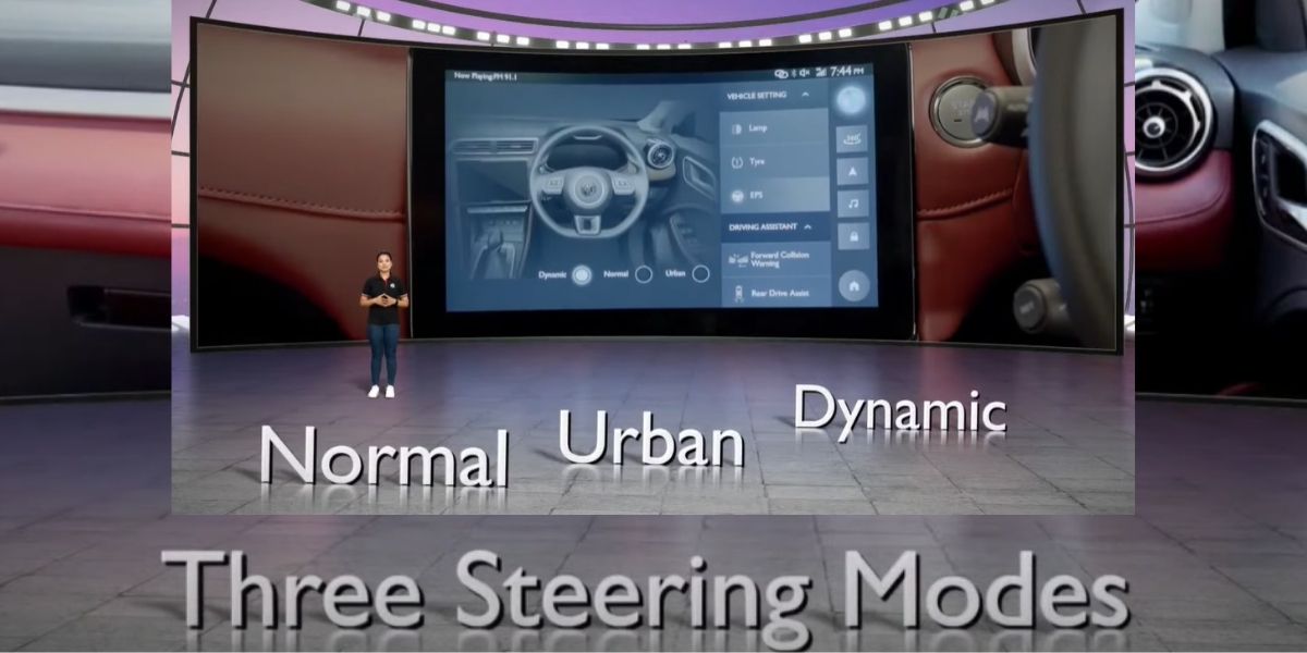 First in segment steering modes on the MG Astor